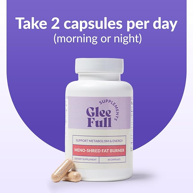 GLEEFULL SUPPS Meno Shred Fat Burner – Supports Metabolism &amp Helps Achieve Slimming Goals for Women
