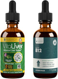 Rejuvica Health Vitaliver + Active B12 - Advanced Liver &amp B12 Support Bundle - Liquid Delivery for Better Absorption - Milk Thistle Chanca Piedra Artichoke Dandelion &amp More!