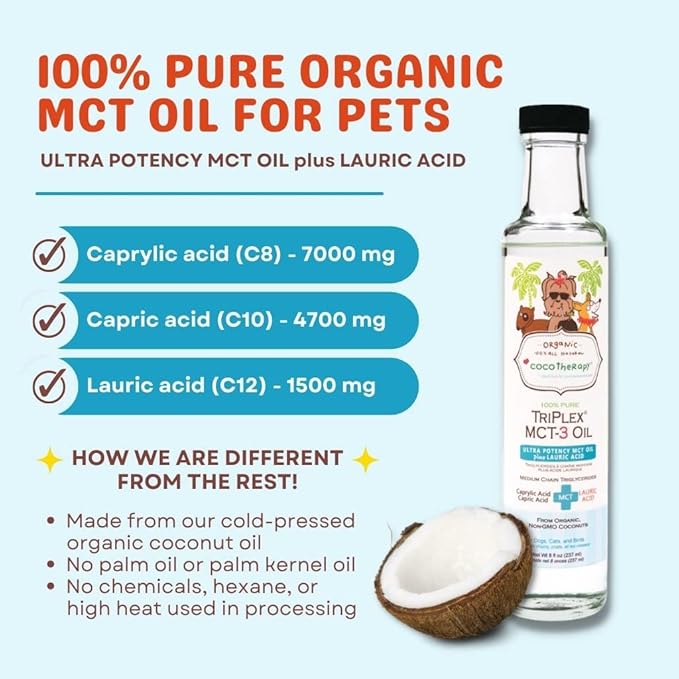 CocoTherapy Triplex MCT-3 Oil Non-GMO 100% Pure and Natural 8 oz.