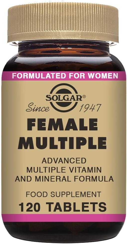 Solgar Female Multiple 120 Tablets - Multivitamin Mineral &amp Herbal Formula for Women - Advanced Phytonutrient - Vegan Gluten Free Dairy Free Kosher - 40 Servings