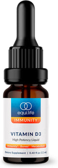 Equilife Vitamin D3 Liquid Drops High Potency Vitamin D Liquid with Healthy Fats for Easy Digestion Supports Immune Function and Overall Health Gluten Free Vegan Non GMO 0.40 fl oz