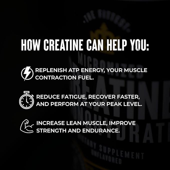 The Fittest Creatine Monohydrate Powder – Unflavored Pure 100% Micronized Creatine Monohydrate – Muscle Strength Focus Power &amp Recovery Support