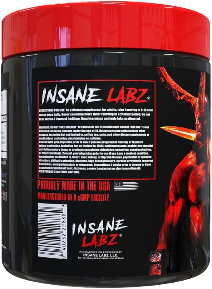 Insane Labz Hellboy Bundle Psychotic Hellboy Pre Workout and Insane Amino BCAA Increase Muscle Mass Strength Focus and Recovery Time Lemonade