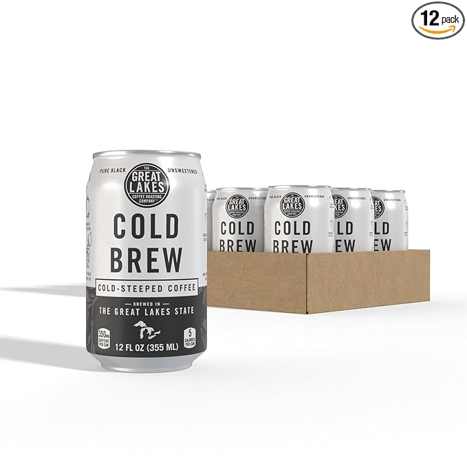 Great Lakes Cold Brew Coffee 12 Ounce Cans Pack of 12