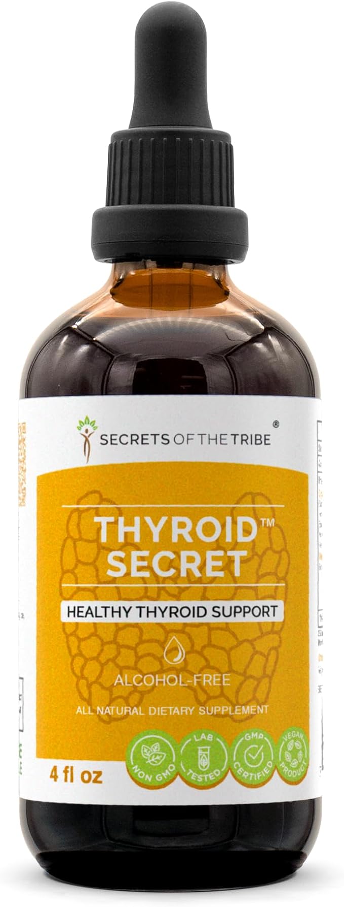 Secrets of the Tribe - Thyroid Secret Healthy Thyroid Support Herbal Supplement Blend Drops Alcohol-Free Liquid Extract (4 fl oz)
