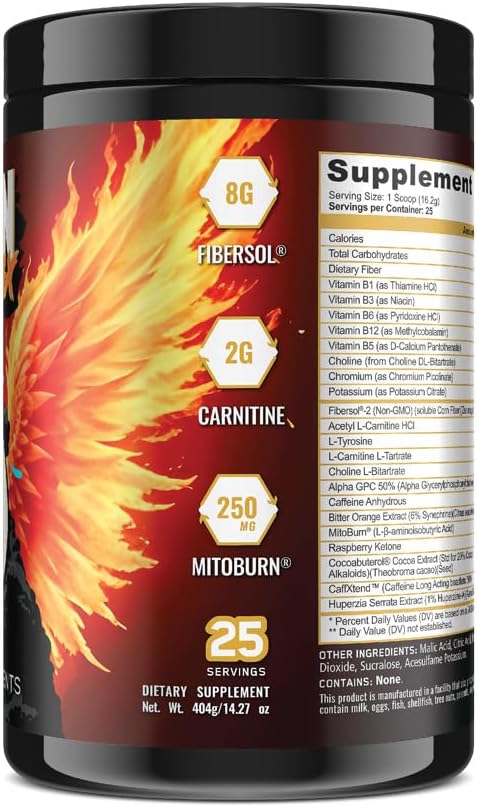 Underground Bio Labs: Panda Burn MAX Enhance Your Strength Energy Focus with Dual Source Caffiene (350mg) Alpha GPC and MitoBurn® (Peach Berry Lollipop)(25 Servings)