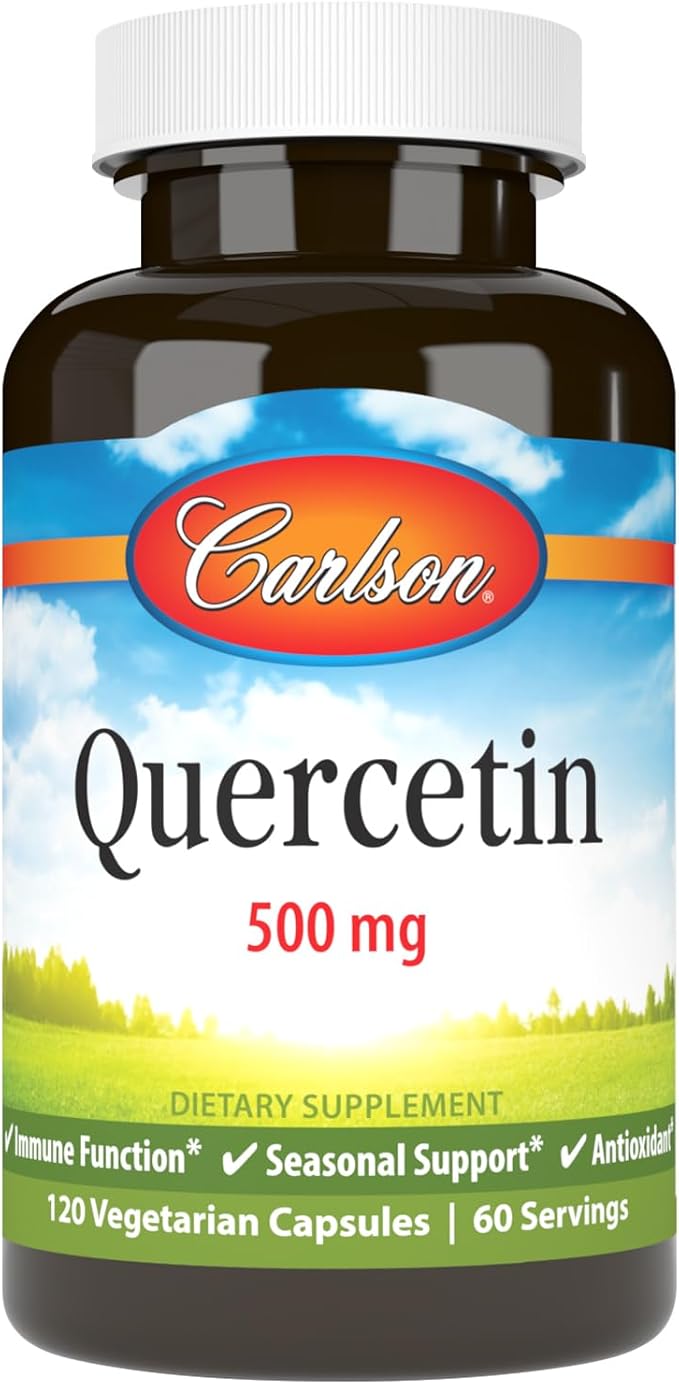 Carlson - Quercetin 500 mg Seasonal Support Skin Health Optimal Wellness 120 Vegetarian Capsules