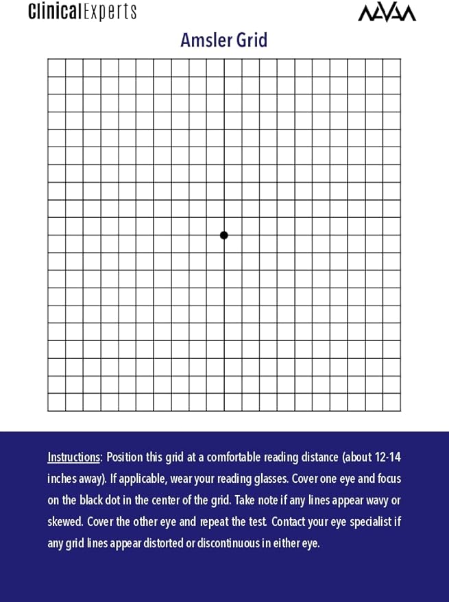 Navan EyeRx Antioxidant AREDS 2 Eye Vitamins &amp Minerals Supplement &amp Amsler Eye Grid Daily Vision Screening Tool by Clinical Experts