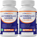 Vitamatic Lactobacillus Gasseri - 12 Billion per DR Capsule - 60 Count - Digestive Support - Made with Prebiotic Inulin Fiber- 2 Pack