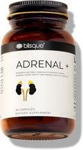 Blisque – Natural Adrenal Support Supplement for Adrenal Health Cortisol Manager Fatigue and Stress Relief | Doctor-Approved | with Ashwagandha | 90 Capsules | Vegan and Non-GMO