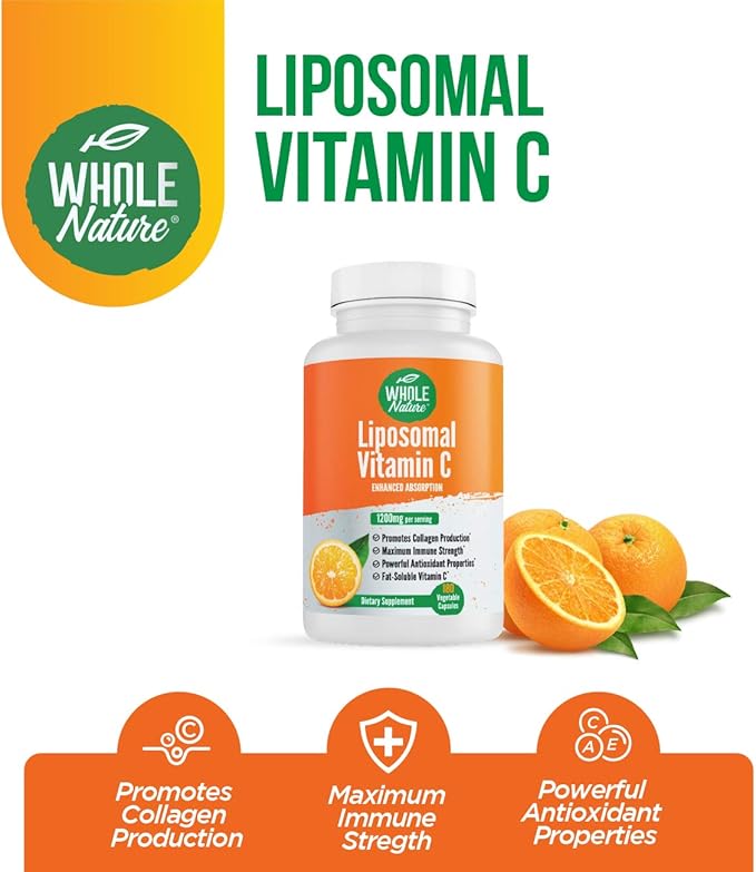 Liposomal Vitamin C Supplement Pills 1200 mg - High Absorption 180 Vegan Capsules Fat Soluble VIT C Maximum Strength Immune System and Collagen Booster Sunflower Lecithin