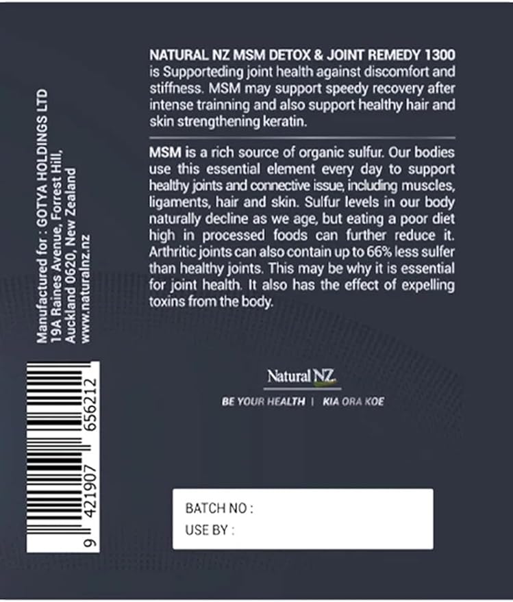 Premium MSM Detox Joint Remedy 1300 120 Capsules (3)