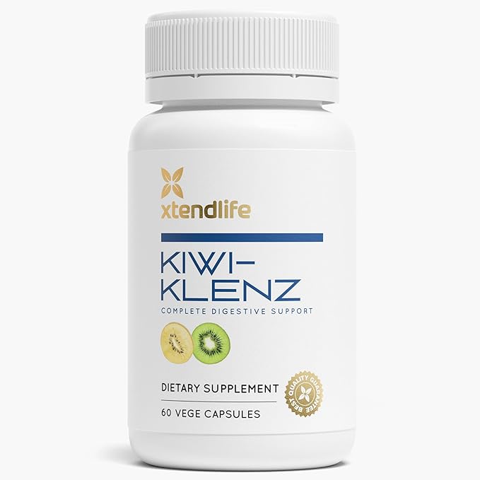 Xtendlife Kiwi-Klenz Digestive and Gut Support Supplement for Bloating Gas and Indigestion - Natural Prebiotic with Health Enzymes - 30 Day Supply