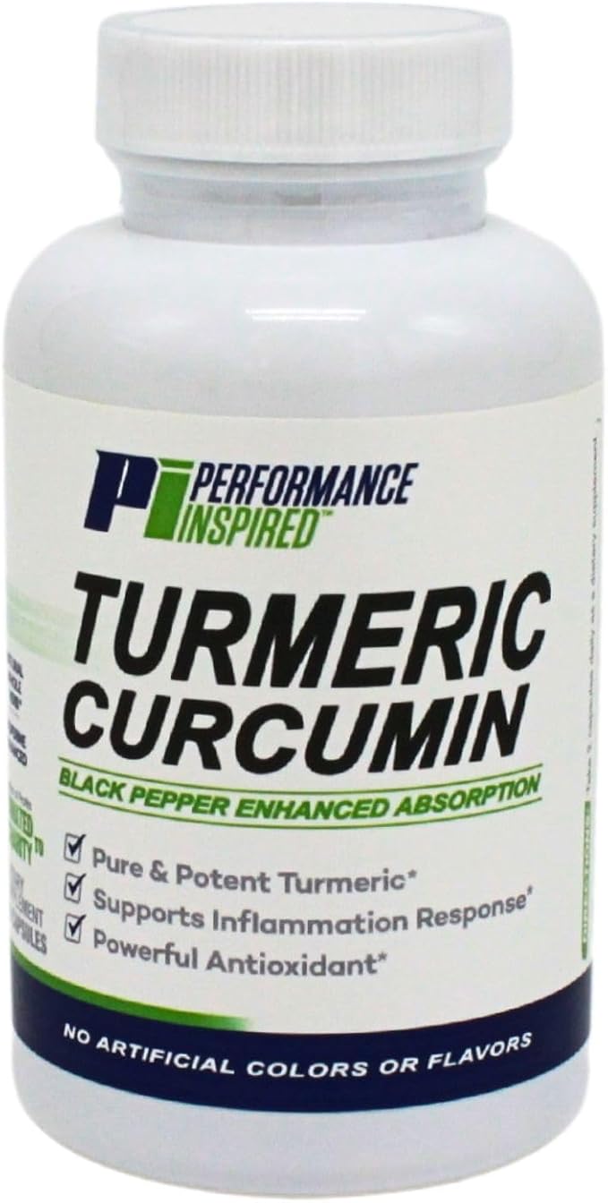 Performance Inspired Nutrition Turmeric Curcumin Capsules – Joint Support &amp Antioxidant – Enhanced Absorption – 60 Count