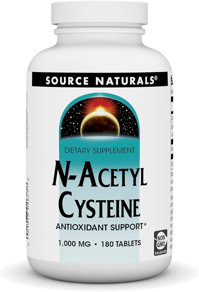 Source Naturals N-Acetyl Cysteine Antioxidant Support Dietary Supplement that Supports Respiratory Health* 1000 mg - 180 Tablets