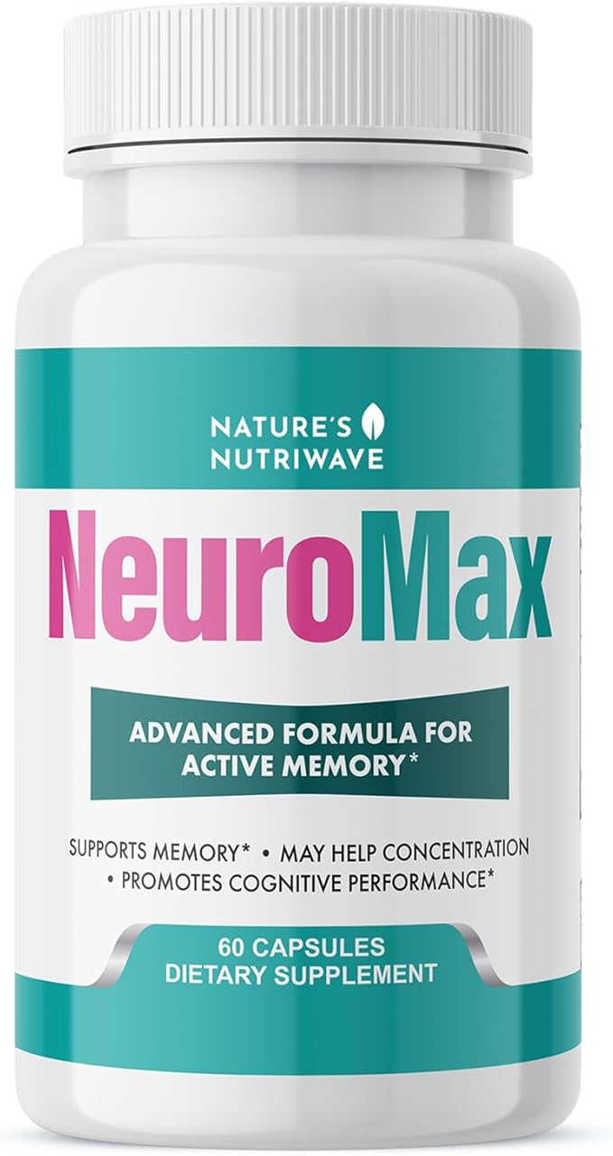 NeuroMax – Natural Herbal Blend with Passion Flower Marshmallow Root &amp California Poppy – Non-GMO Easy-to-Take Capsules Made in USA GMP Certified Facility - 60 Capsules 1 Month Supply