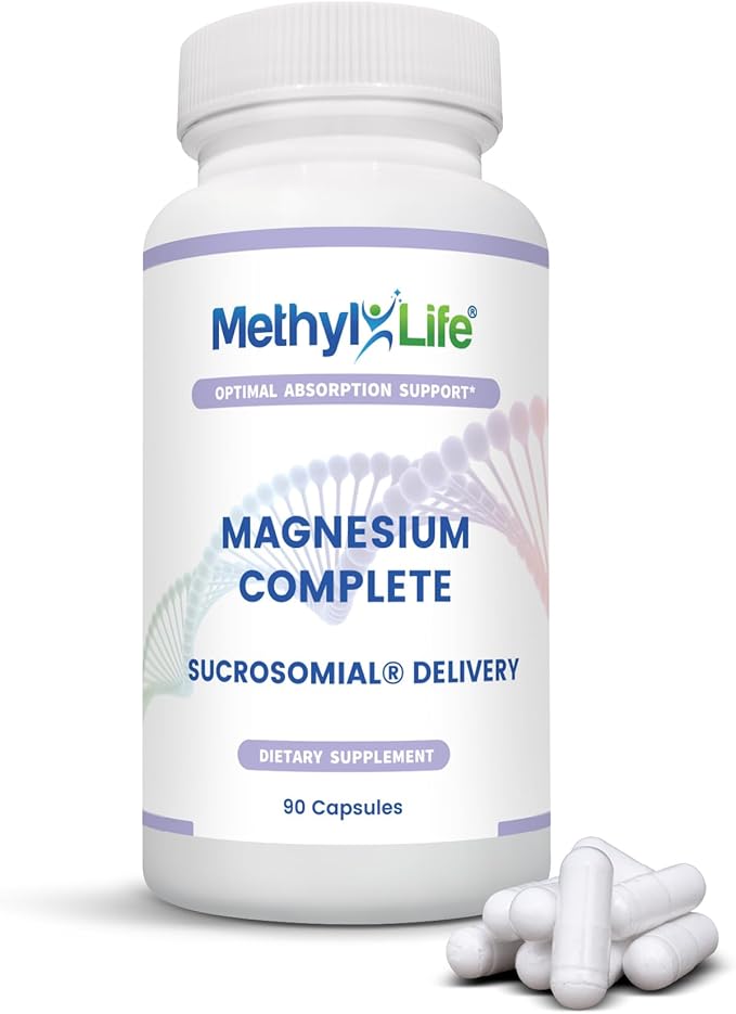 Methyl-Life® Superior Sucrosomial® Magnesium – High Absorption &amp Gentle on Stomach – Non-GMO Gluten-Free Vegan | 90 Capsules (3-Month Supply)