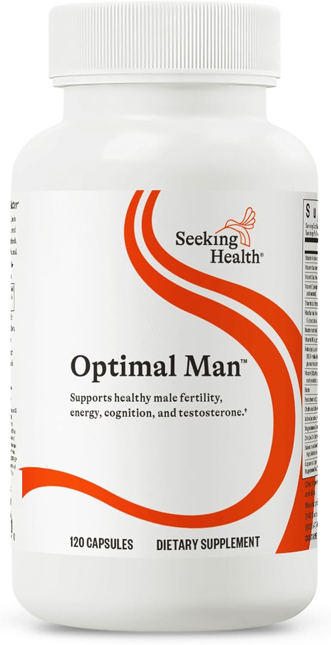 Seeking Health Optimal Man - Multivitamin Supplement with Zinc Active Folate &amp Alpha-Lipoic Acid - Multivitamin Supports Energy &amp Brain Health - Support Healthy Aging &amp Men's Health - 30