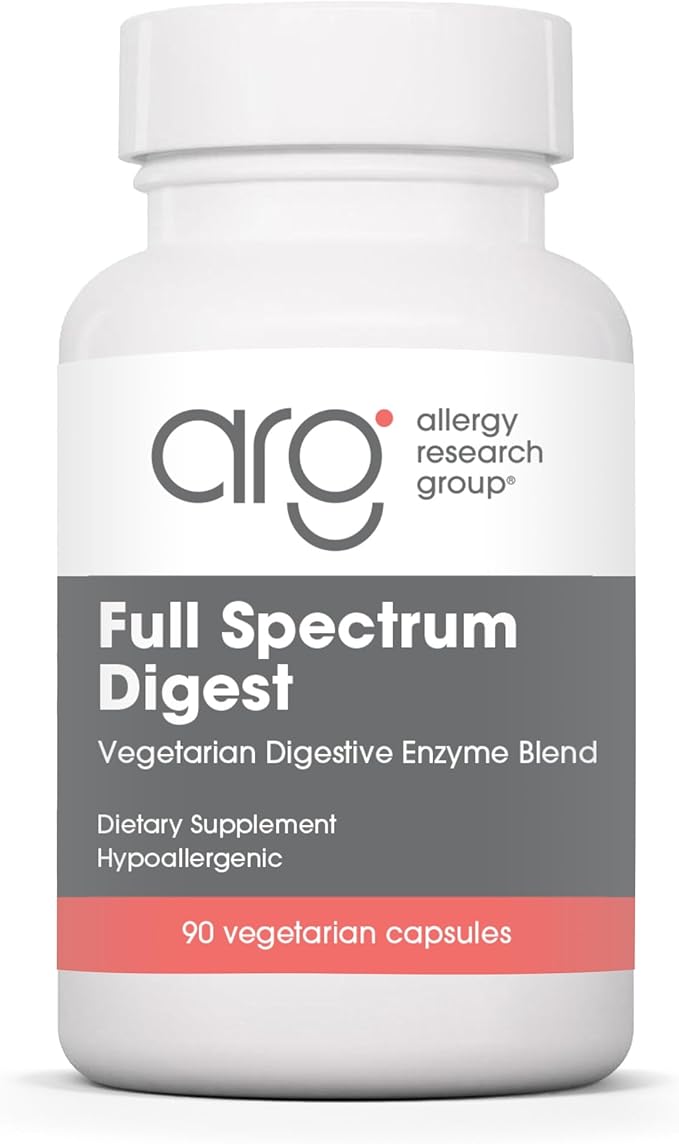 Allergy Research Group ARG Full Spectrum Digest - Vegan Enzyme Blend - Digestive Support - Hypoallergenic - 90 Servings - 90 Capsules