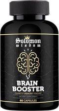 SOLOMON WISDOM Brain Booster – Nootropic Dietary Supplement for Memory Boost – 60 All-Natural Capsules to Enhance Focus &amp Improve Concentration &amp Clarity