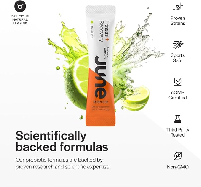 Fitness + Recovery | Fast Melt Pre + Probiotic for Muscle Recovery + Training - Citrus Blast Flavor 30 Powder Sachets