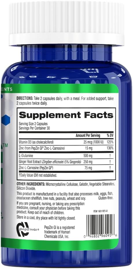 BioTrust Gut Reg Supports a Healthy Gut Lining Helps Restore Gut Health and Helps Relieve Occasional GI Discomfort with PepZin GI L-Glutamine and Ginger Extract Non-GMO Gluten-Free (60 Capsules)