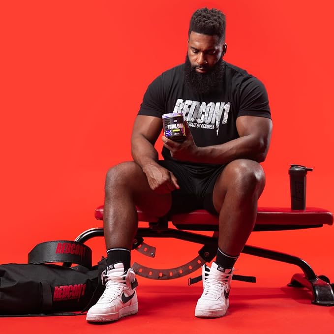 REDCON1 Total War Pre Workout - Beta Alanine + Citrulline Malate Keto Friendly Preworkout for Men &amp Women with 320mg of Caffeine - Fast Acting -Blue Lemonade (30 Servings)