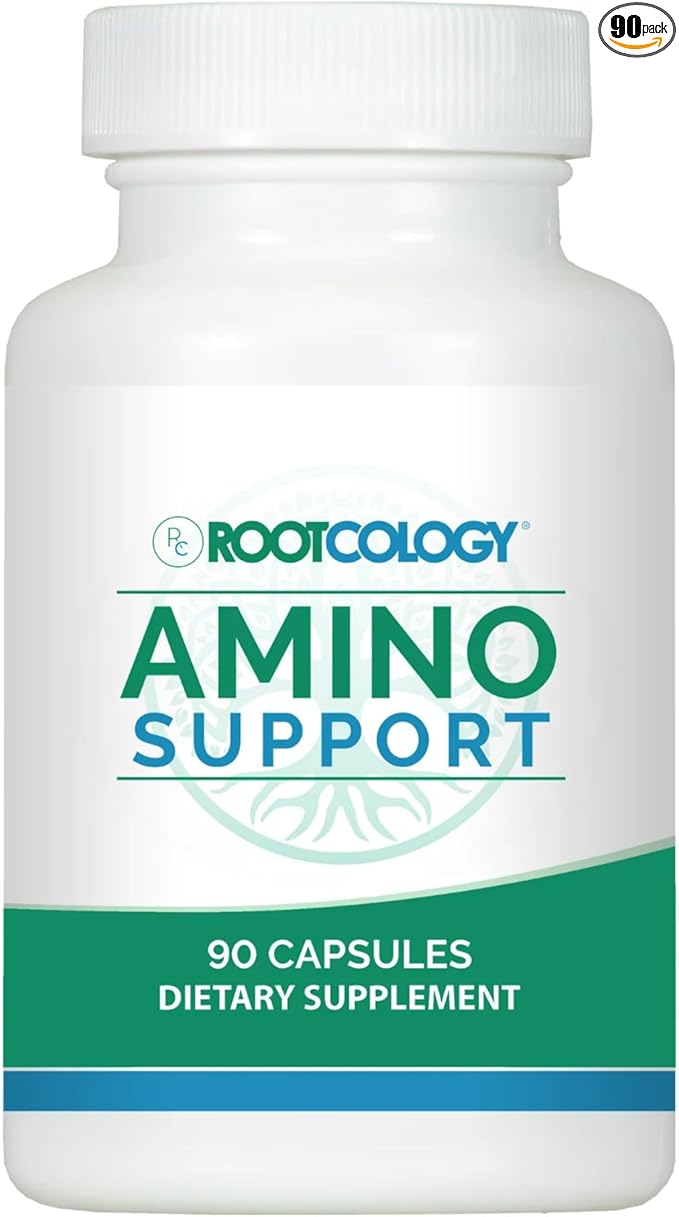 Rootcology by Dr. Izabella Wentz | Amino Support | Amino Acid Complex Capsules with L-Glutamine Glycine &amp MSM | 90 Capsules