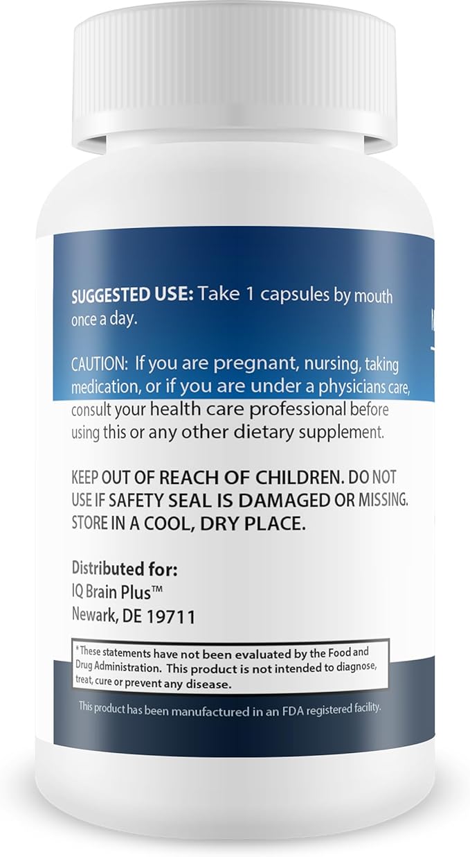 Brain+ Cognitiva - Advanced Cognitive Support - Help Increase and Improve Memory Boost Mental Focus and Support Mental Clarity - Alpha-GPC Capsules for Brain Support and Opti Nootropic Boost