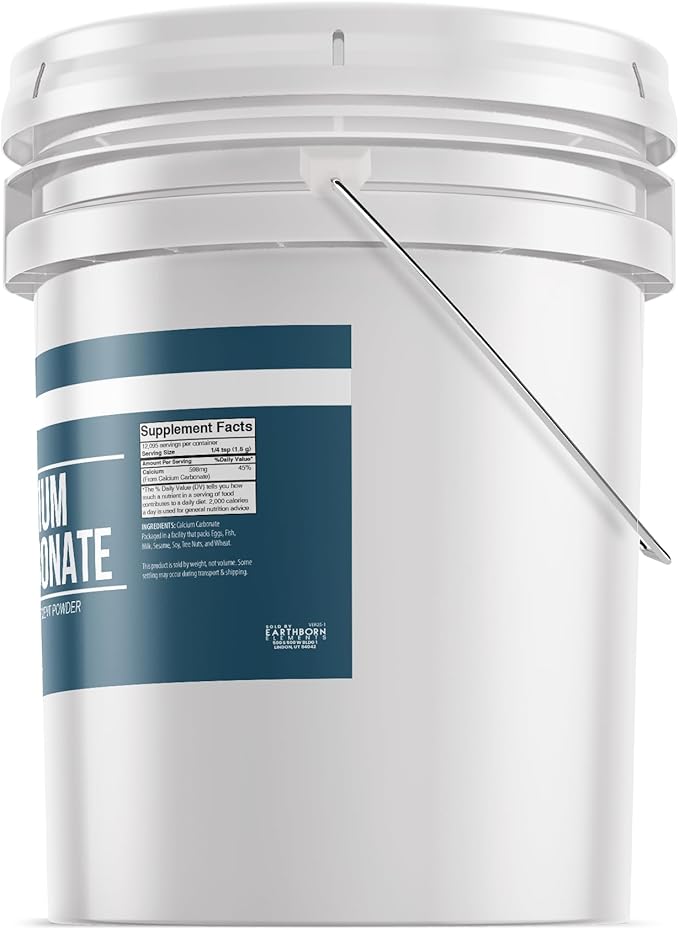 Calcium Carbonate Powder 5 Gallon Bucket Limestone Powder Toothpaste Additive (640 Ounce)