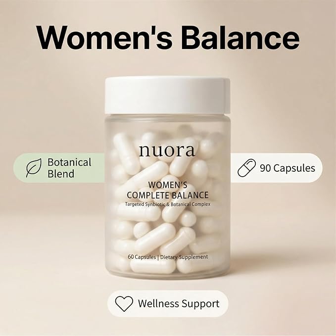 Nuora Gut Ritual Capsules for Women's Gut Health Gut Biofilm Probiotic Ritual with Berberine Promotes Metabolism and Gut Balance Vegan Non-GMO 60 Capsules