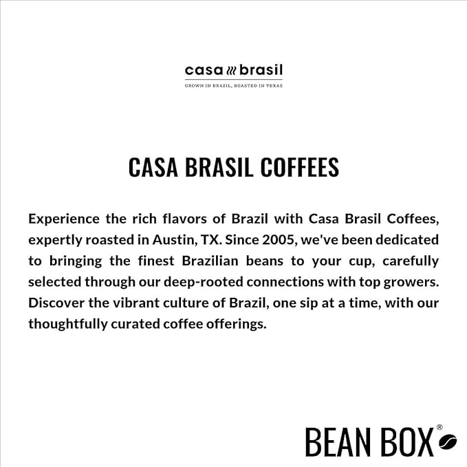 Brazil Sul de Minas - Roasted by Casa Brasil Coffees - Whole Bean Coffee - 12 Ounce Bag