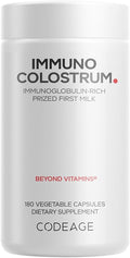 Codeage Colostrum Supplement Grass-Fed Colostrum - Prized First Milk - Grass-Finished Freeze-Dried - Vitamins Immunoglobulins Growth Factors - Non-GMO Gluten-Free - 180 Capsules