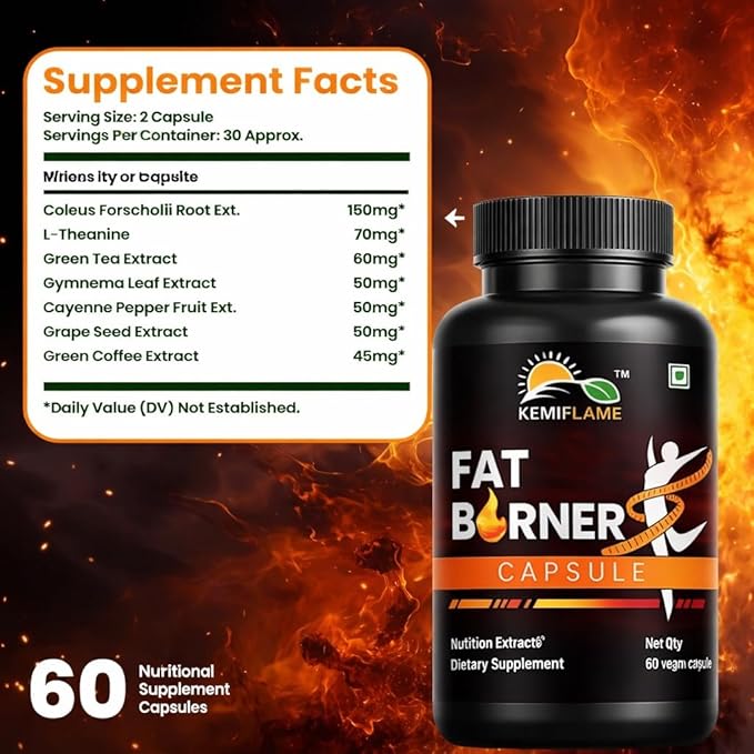 Fat Burner &amp Energy 60 Capsules | Weight Loss Capsules | Support Healthy for Men &amp Women Supplements (2 4 Ounces) Pack of 2