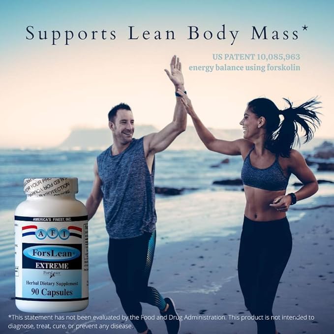 AFI ForsLean® Extreme Healthy Weight Management Supplement 250 mg I Forskolin from Coleus Forskohlii for Healthy Body Composition Support &amp Metabolism Support | Non-GMO Gluten Free - 90 Capsules