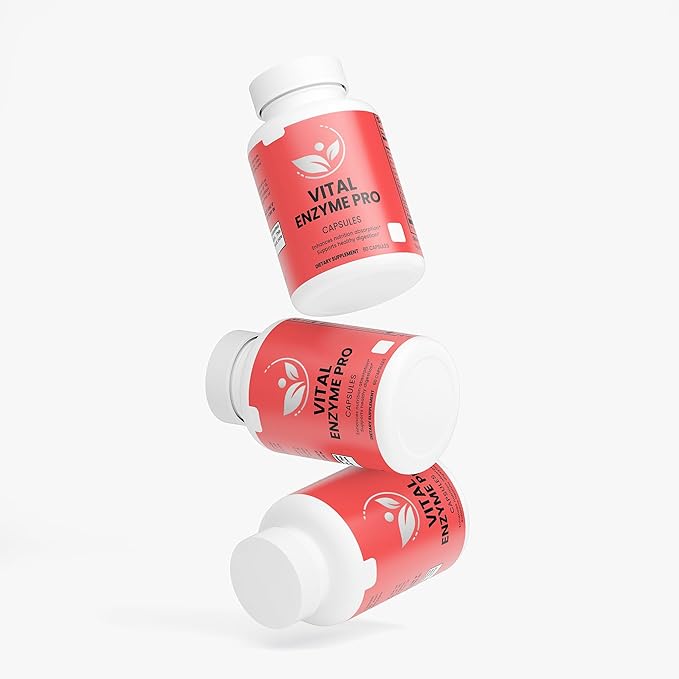Vital Enzyme Pro – Digestive Enzyme Blend with Protease Bromelain Papain Lactase &amp Probiotics – 60 Veggie Capsules