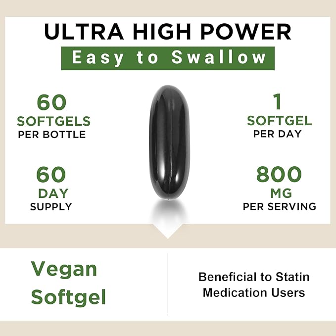 Liposomal CoQ10 800mg Ubiquinol Softgel Max Absorption Ubiquinol Coenzyme Q10 Ubiquinol CoQ10 Supplement for Antioxidant Heart Function &amp Energy Production Pure CoQ10 800mg 180 Vegan Softgels