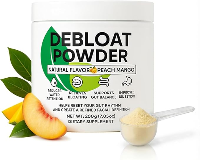Debloat Powder Daily Digestion &amp Debloating Support Gut Balance &amp Water Retention Relief for Men &amp Women Peach Mango Flavor 200g / 7.05oz