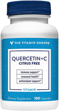 The Vitamin Shoppe Quercetin with Vitamin C - Immune &amp Seasonal Support | Citrus-Free Bioflavonoid | 100 Capsules | Year-Round