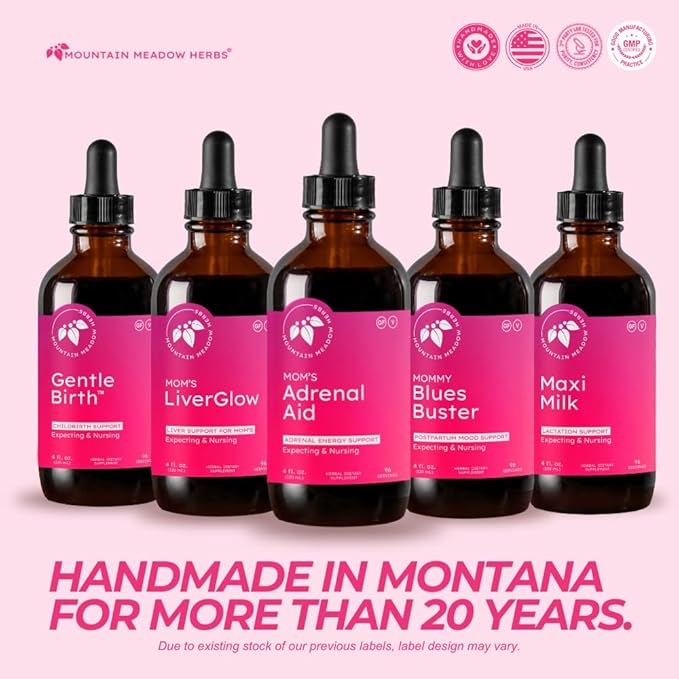 Mountain Meadow Herbs Mom's Adrenal Aid – Liquid Herbal Supplement Natural Adrenal Support for Women Safe for Expecting &amp Nursing Moms Boosts Energy Reduces Fatigue &amp Supports Hormone Bala