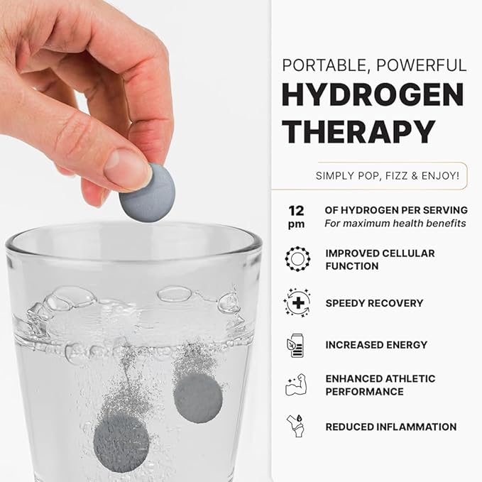 UltraLux Health Hydrogen Water Tablets Raspberry Flavor 60 Count Energy and Focus Support up to 12 parts per million (ppm)