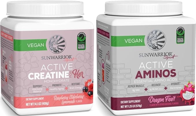 Amino Acids Energy Powder Blend &amp Micronized Creatine Monohydrate Powder Set | Bundle &amp Save | Non-GMO Soy Dairy Filler &amp Gluten Free (50 Servings Creatine 30 Servings Dragonfruit Electro