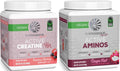 Amino Acids Energy Powder Blend &amp Micronized Creatine Monohydrate Powder Set | Bundle &amp Save | Non-GMO Soy Dairy Filler &amp Gluten Free (50 Servings Creatine 30 Servings Dragonfruit Electro