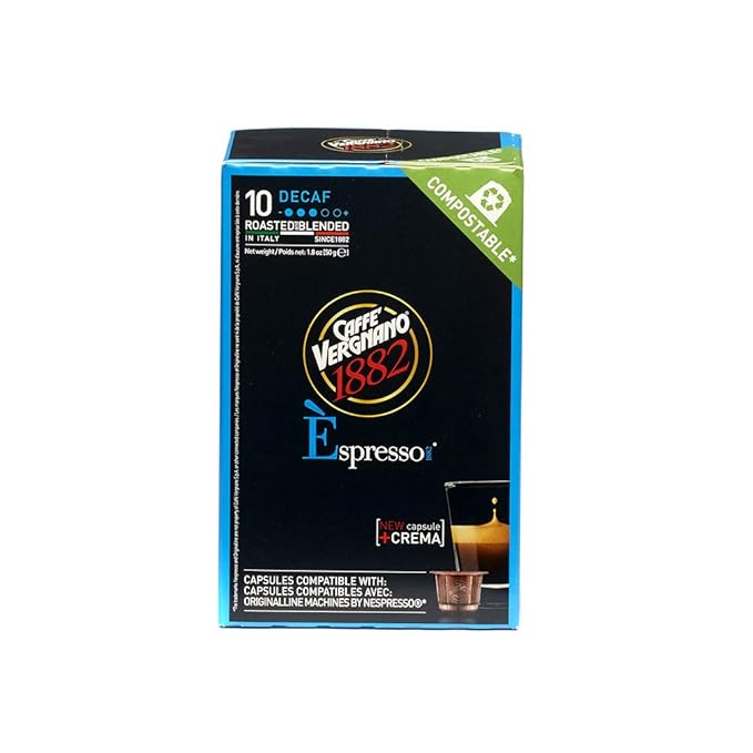 Caffe Vergnano Decaf Capsules Compatible with Original Line Machines By Nespresso - 10 Count (Pack of 6)