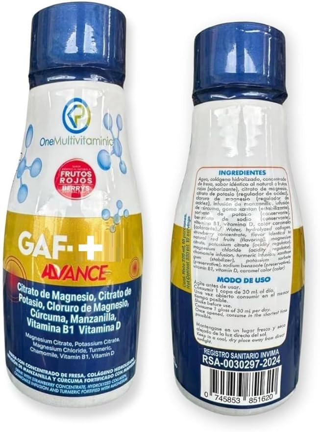 Gaf + Formula avanzada - Multivitamin 10.14 Fl Oz 300ML Red Fruit Flavor