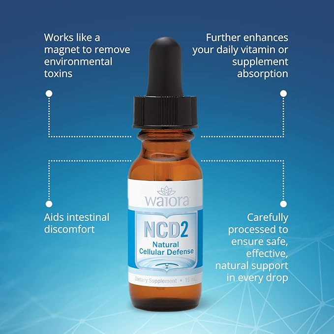 Waiora NCD2 Liquid Mineral Supplement Advanced Cellular Support Formula Daily Digestive &amp Detox Immune pH Balance Cleansing Easy-to-Use Drops (Two .5 oz Bottles 180 serv)