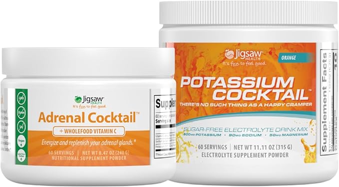 Jigsaw Health Bundle | Adrenal Cocktail 60 Servings (Jar) and Potassium Cocktail (Orange) 60 Servings (Jar)
