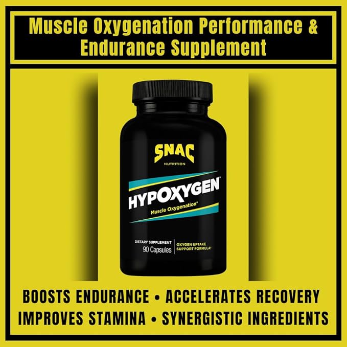 SNAC HypOxygen - Muscle Oxygenation Performance &amp Endurance Supplement Improves the Body’s VO2 Max &amp Assists with Recovery from High-Repetition Exercise 90 Veggie Capsules (45 Servings)