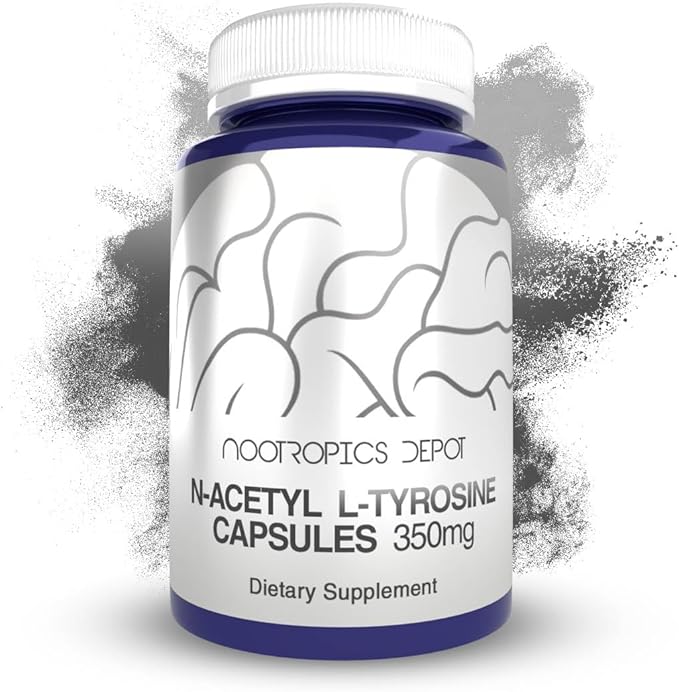 Nootropics Depot N-Acetyl L-Tyrosine Capsules | 350mg | 120 Count | NALT | Amino Acid Supplement | Natural Supplement | Supports Memory Learning Focus Healthy Stress Levels