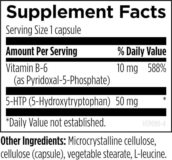 Designs for Health 5-HTP 50mg with Vitamin B6 (P-5-P) - 5-HTP Synergy 50 mg Supplement - Serotonin Precursors to Help Support Healthy Mood + Appetite (90 Capsules)
